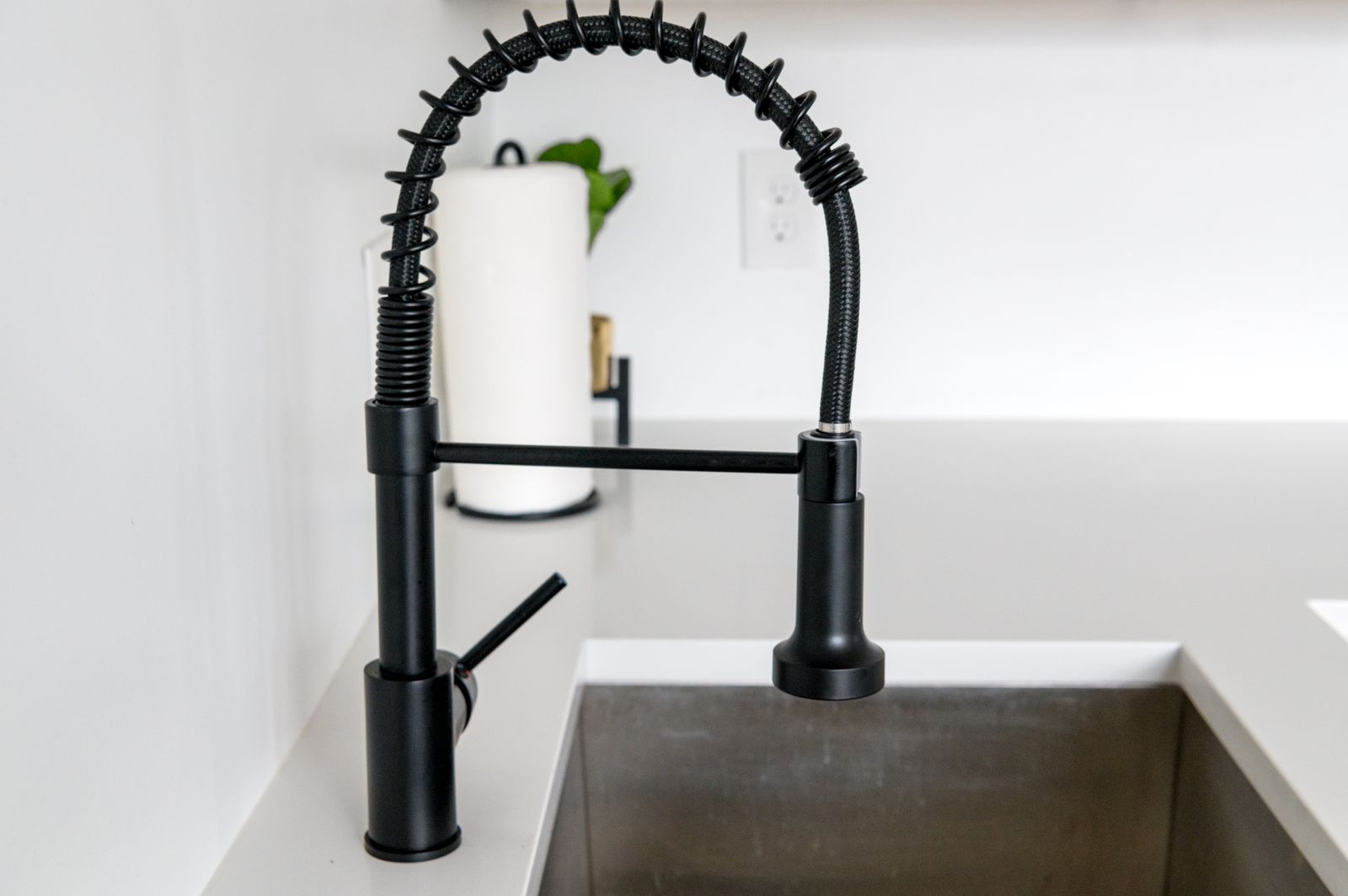 Modern kitchen tap and sink